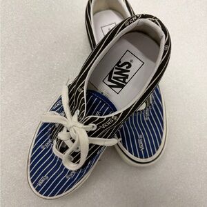 Vans Black and Blue Striped Shoes